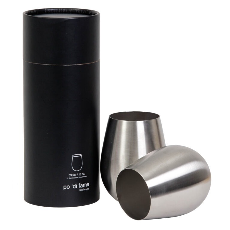Stemless Stainless Steel Wine Glass Set - Image 2