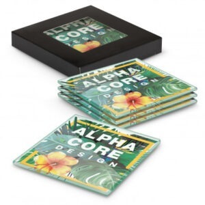 Venice Glass Coaster Set of 4 Square - Full Colour Venice Glass Coaster Set of 4 Square - Full Colour