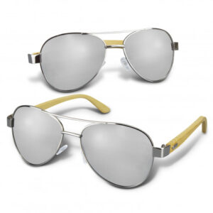 Aviator Mirror Lens Sunglasses - Bamboo Aviator Mirror Lens Sunglasses - Bamboo