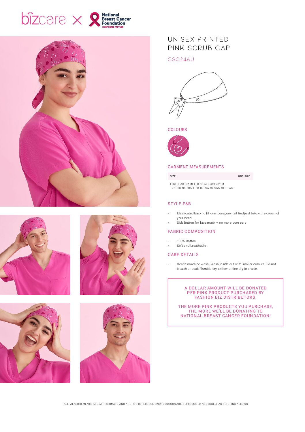 Printed Unisex Scrub Cap