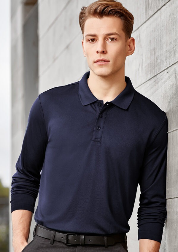 Action Mens Long Sleeve Polo