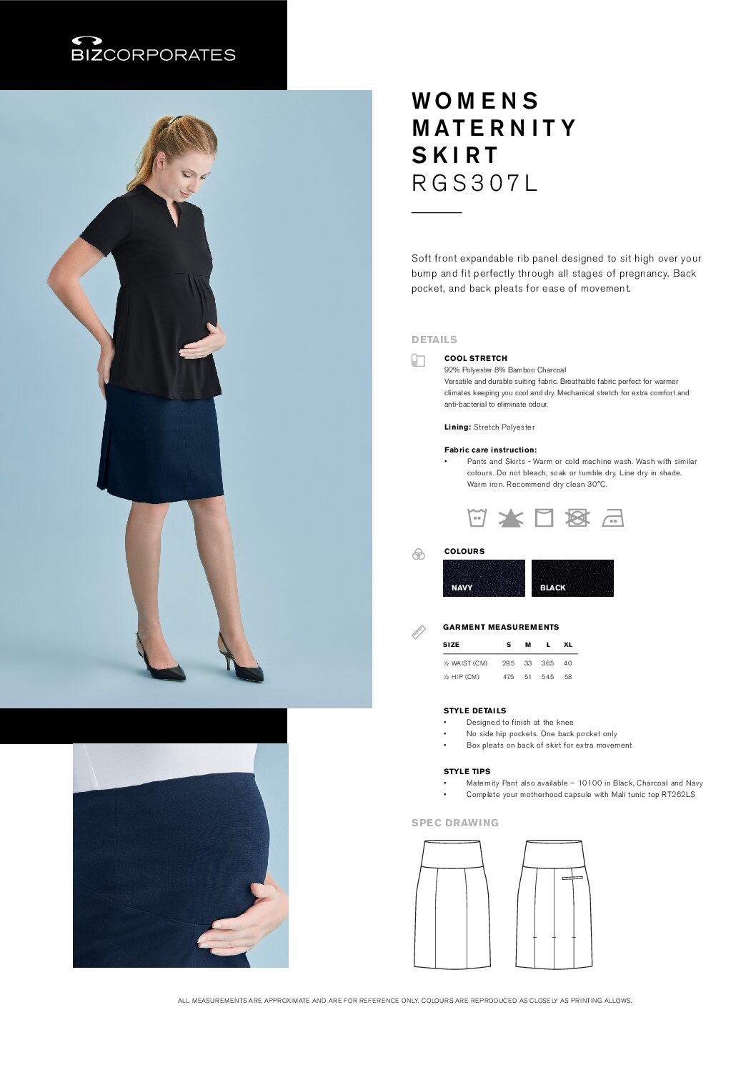 Cool Stretch Womens Maternity Skirt