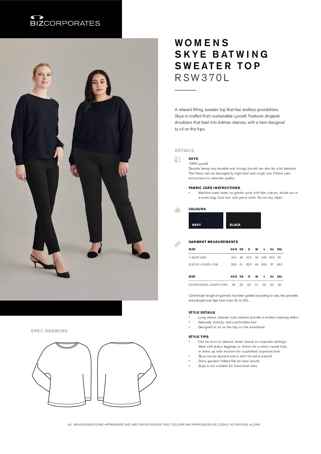Skye Womens Batwing Sweater Top