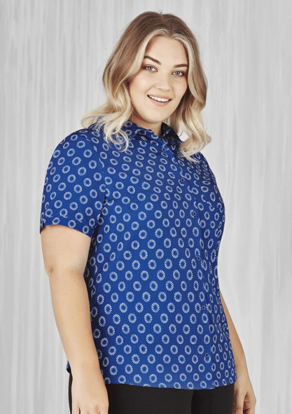 Womens Florence Daisy Print Short Sleeve Shirt - Image 2