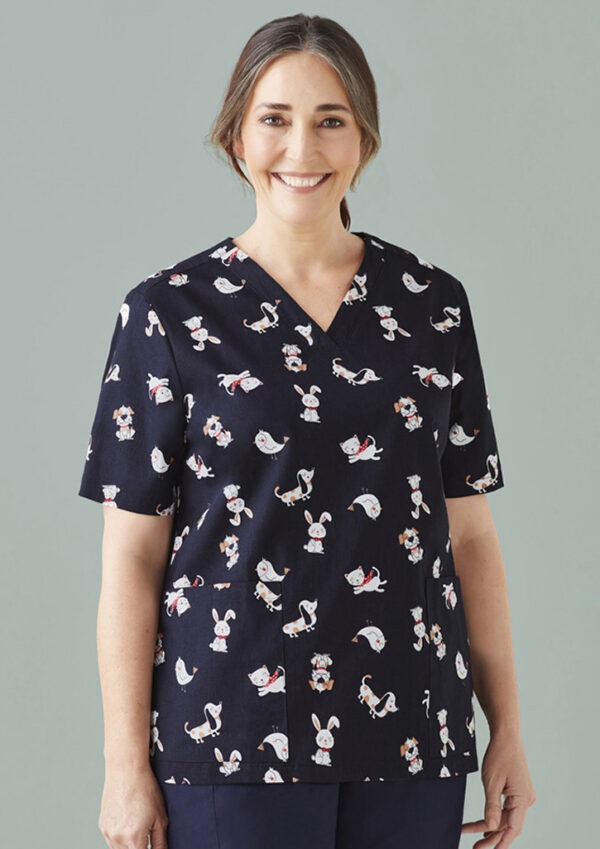 Womens Best Friends Scrub Top - Image 2