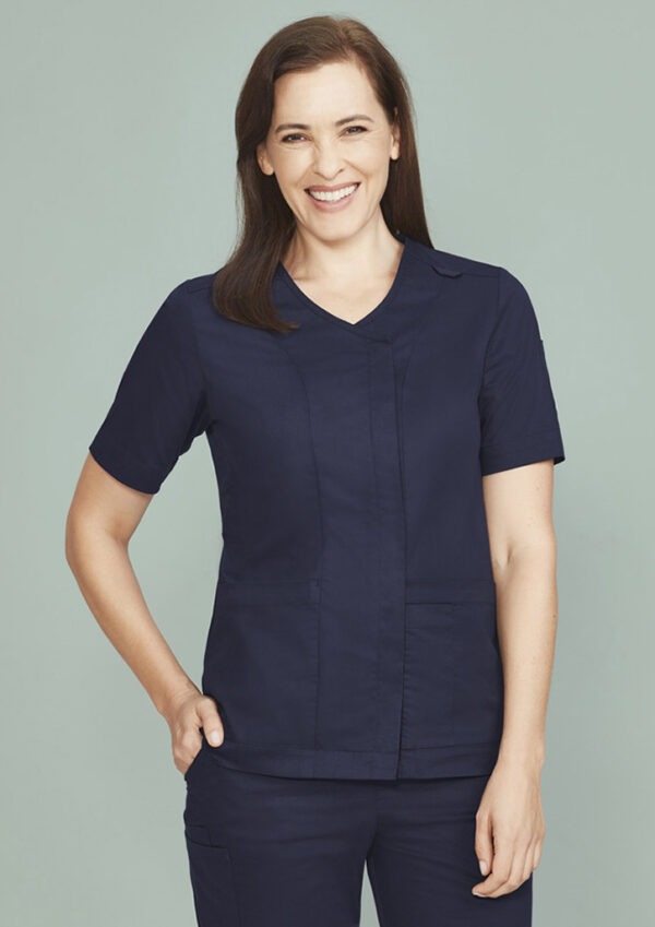 Womens Parks Zip Front Crossover Scrub Top - Image 2