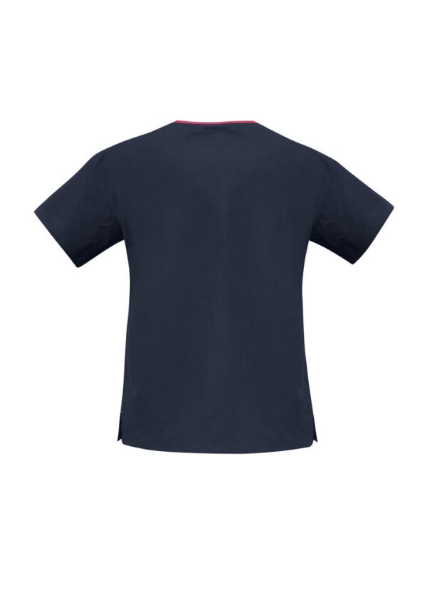Ladies Contrast Crossover Scrubs Top - Image 2