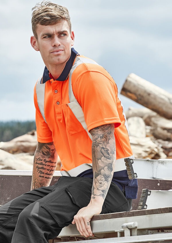 Syzmic Day/Night Spliced Short Sleeve Polo Shoulder Taped - Image 2