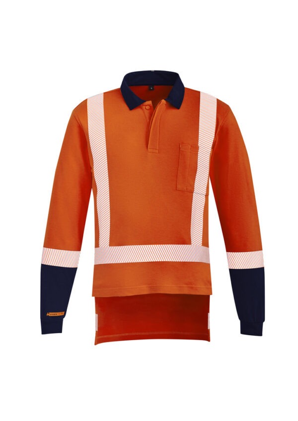 Mens Orange Flame TTMC-W17 X Back Taped Polo - Image 2