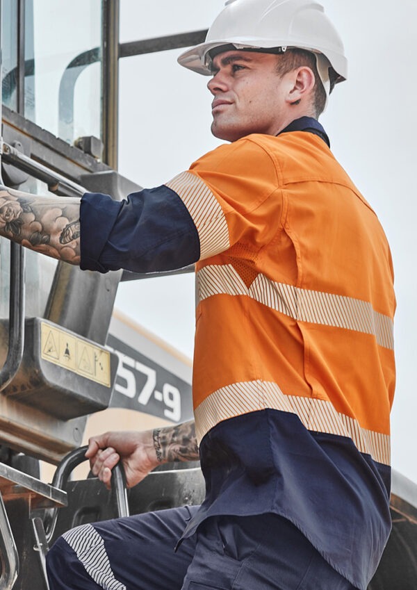 Mens Rugged Cooling Hi Vis Segmented Tape L/S Shirt - Image 2
