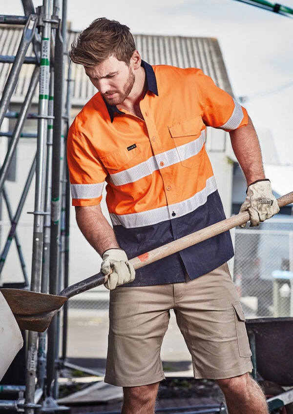 Mens Rugged Cooling Taped Hi Vis Spliced S/S Shirt - Image 2