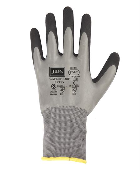 JB's WATERPROOF DBL LATEX COATED GLOVE 5PK   08