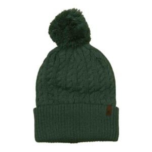 Cable Cuff Pom Pom Beanie - Sage Cable Cuff Pom Pom Beanie - Sage