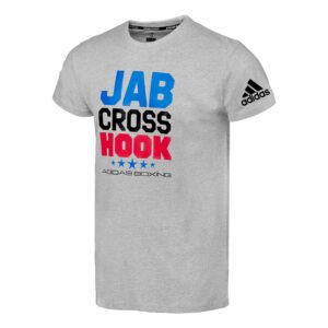 Jab Cross Hook Tee - Heather Grey/Black Jab Cross Hook Tee - Heather Grey/Black