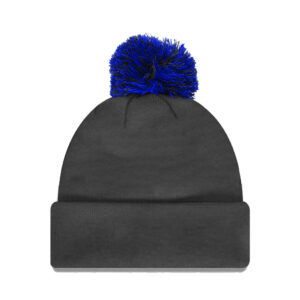 Retro Pom Pom Beanie - Charcoal/Navy Retro Pom Pom Beanie - Charcoal/Navy