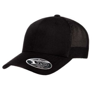Recycled Mesh Trucker Cap - Black/Black Recycled Mesh Trucker Cap - Black/Black