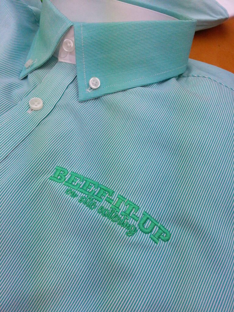 corporate apparel with custom embroidered logo on shirt