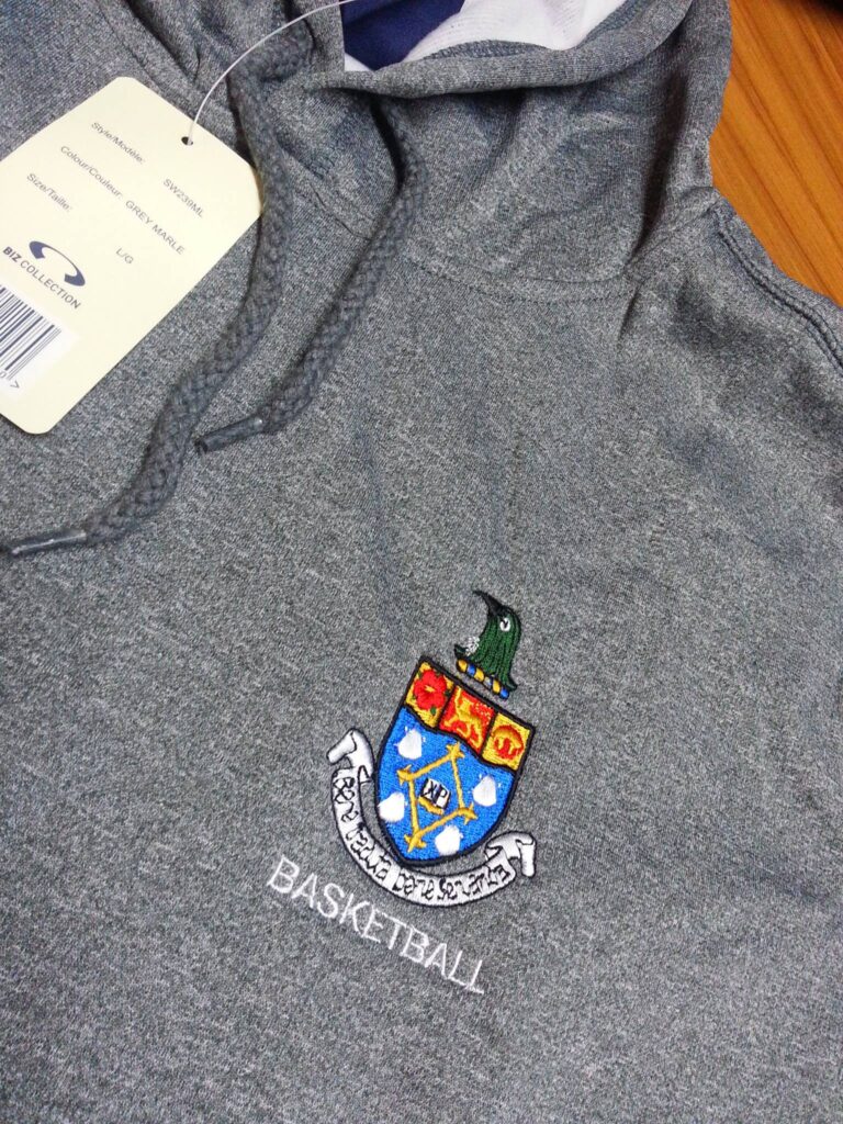 sportswear embroidery on hoodie