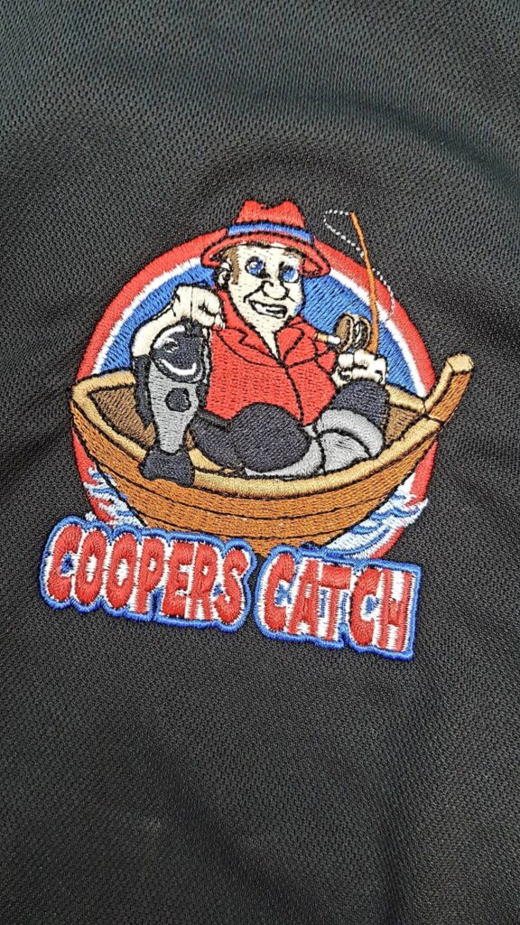 multi coloured custom embroidery
