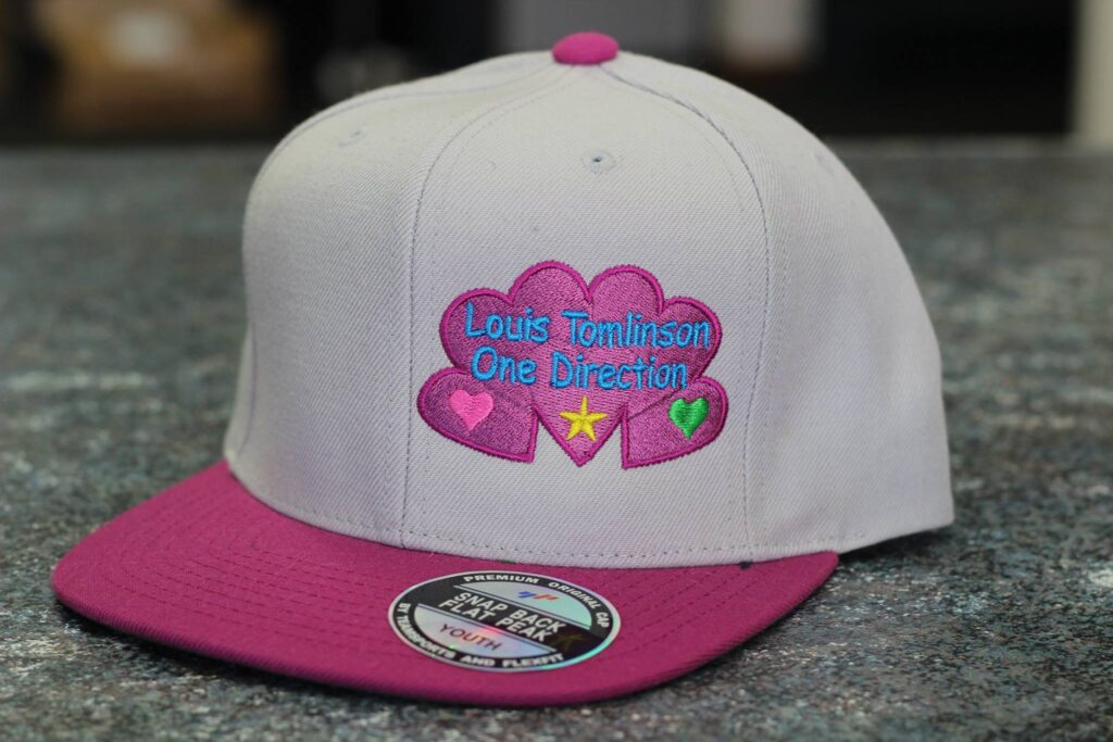 custom embroidered snap back flat peak cap