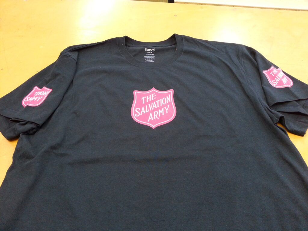screen printed corporate tee-shirt