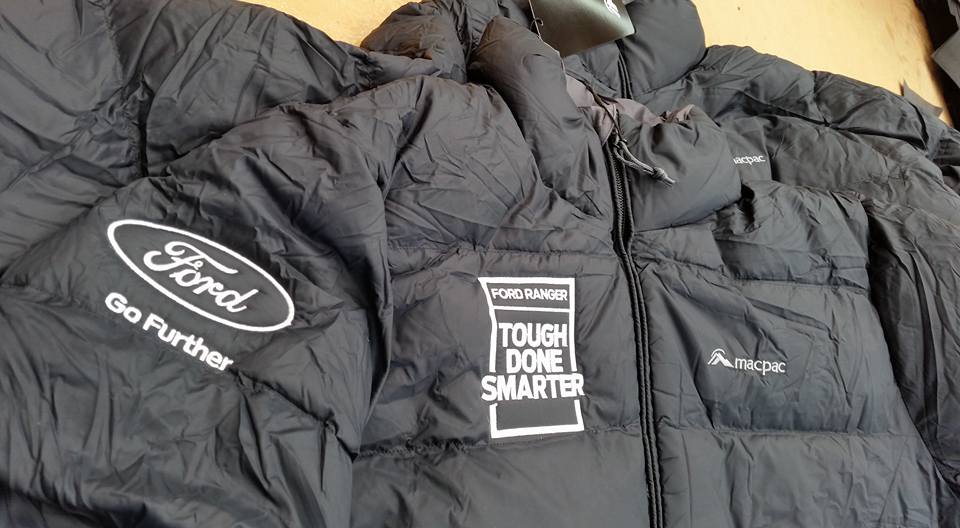 puffer jacket with custom embroidery