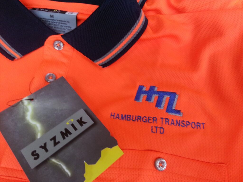 hi-viz custom embroidered polo shirt