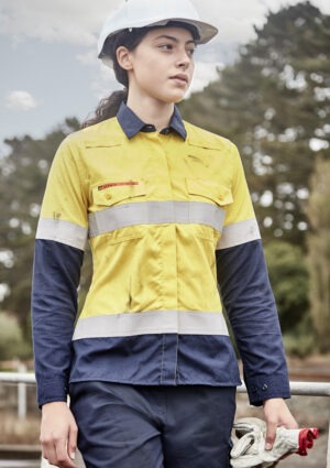 Womens Orange Flame Lightweight Ripstop Taped Shirt Womens Orange Flame Lightweight Ripstop Taped Shirt