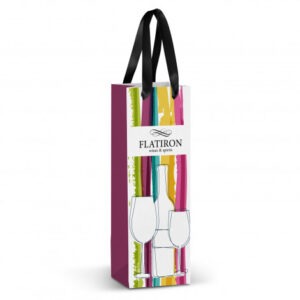 Champagne Ribbon Handle Paper Bag - Full Colour Champagne Ribbon Handle Paper Bag - Full Colour