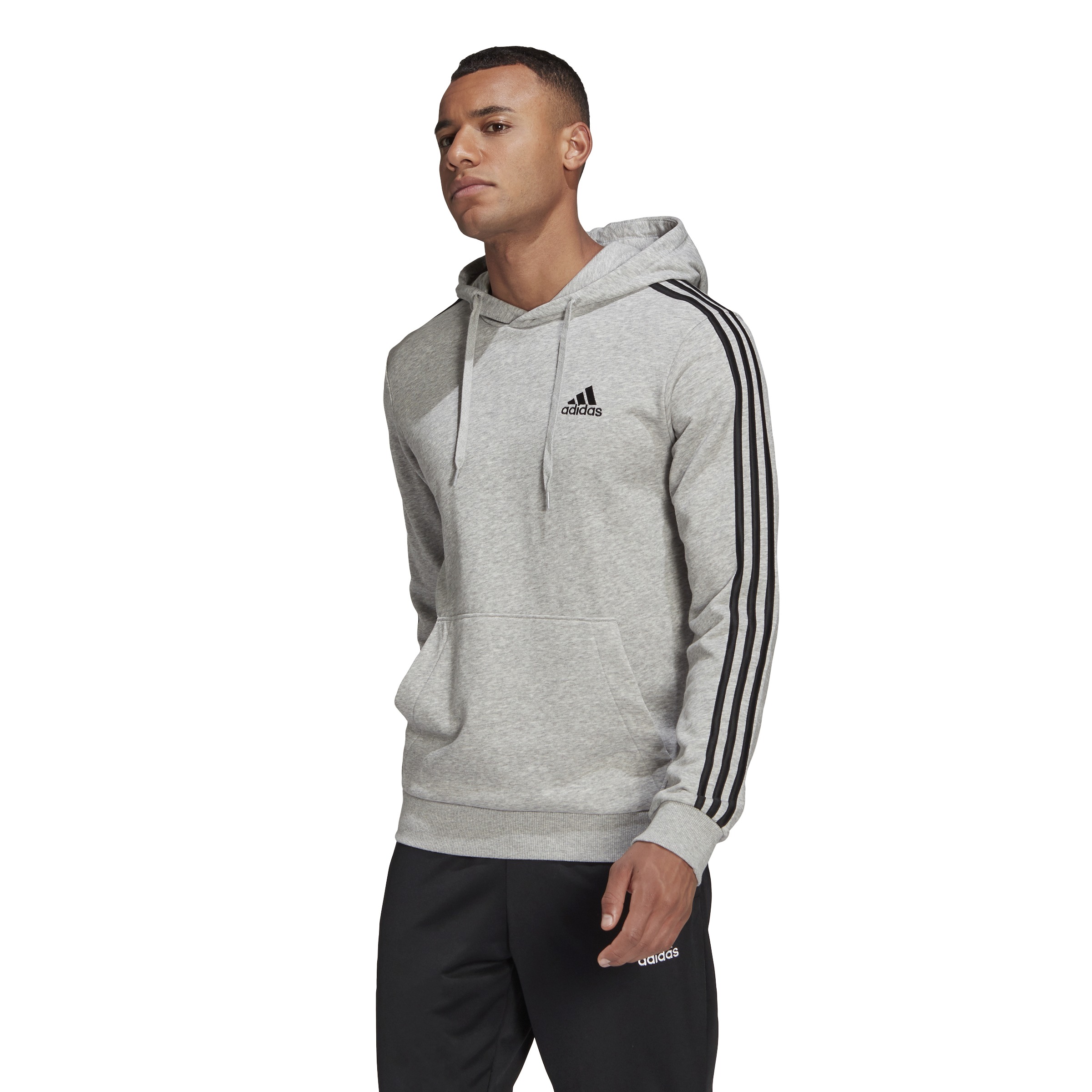 Essentials 3-Stripes Hoodie - Grey Essentials 3-Stripes Hoodie - Grey