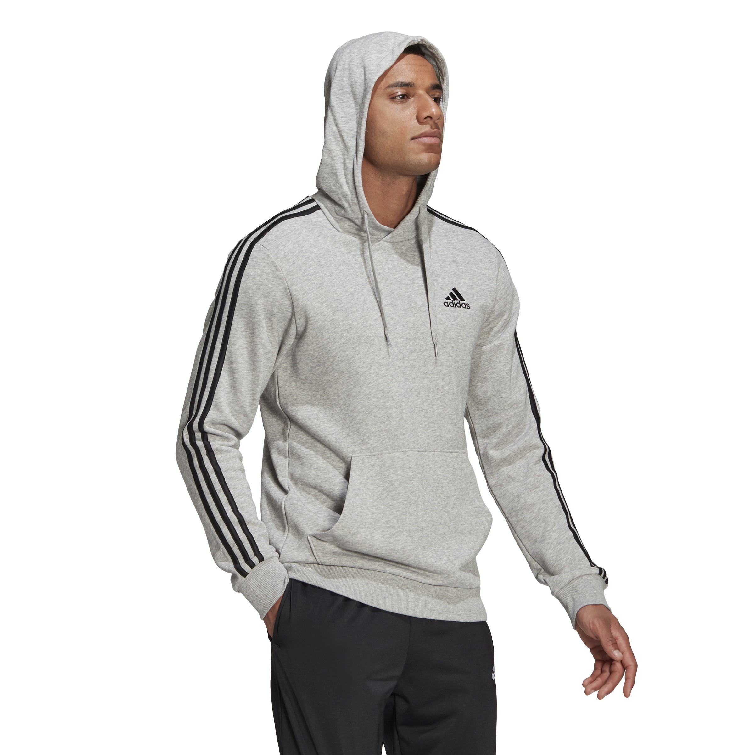 Essentials 3-Stripes Hoodie - Grey Essentials 3-Stripes Hoodie - Grey