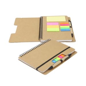 Kraft Notebook with Notes and Flags Kraft Notebook with Notes and Flags