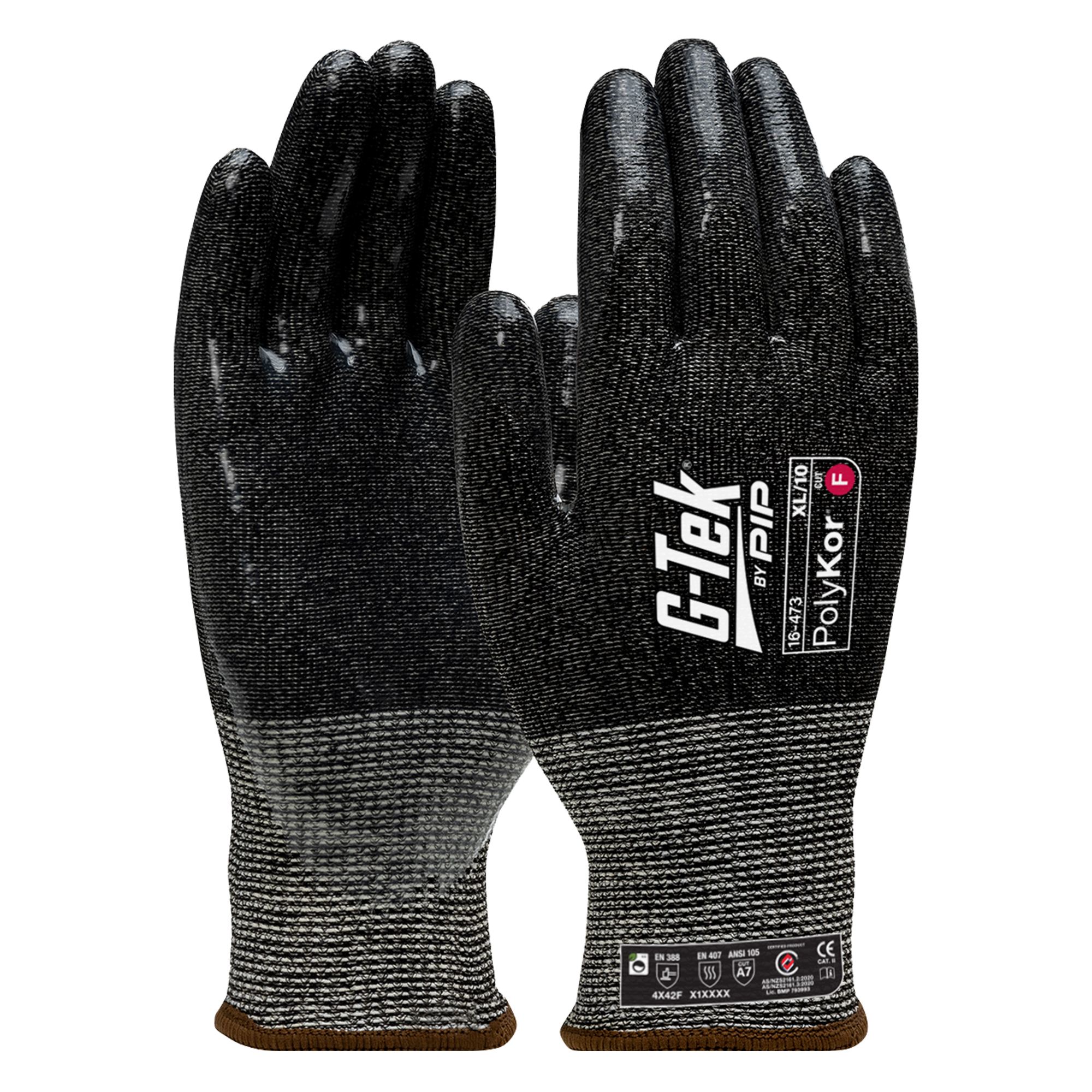 G-Tek PolyKor 13G Cut F Silicone Dip Glove G-Tek PolyKor 13G Cut F Silicone Dip Glove