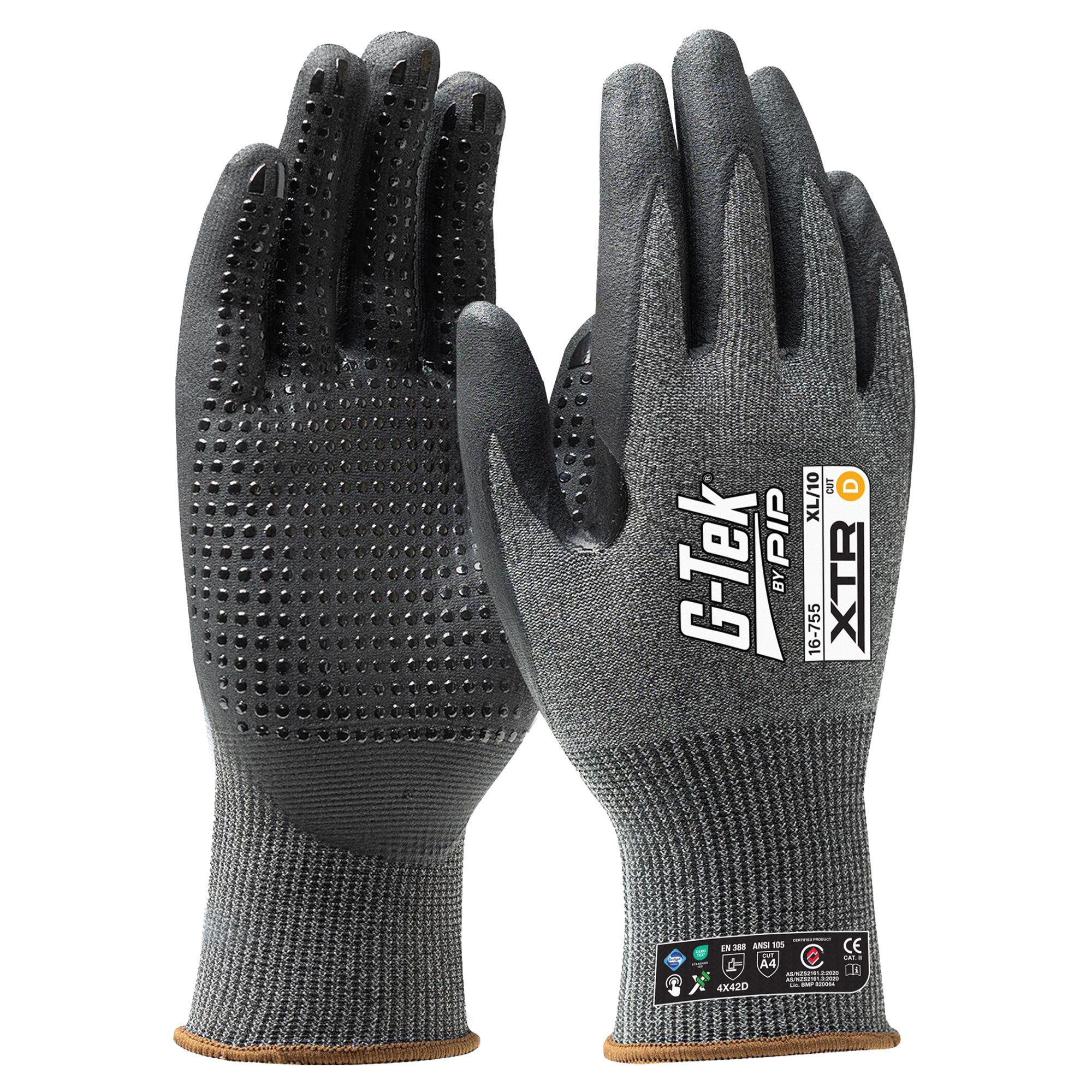 G-Tek XTR 15G Cut D Palm Dip Dotted Glove G-Tek XTR 15G Cut D Palm Dip Dotted Glove