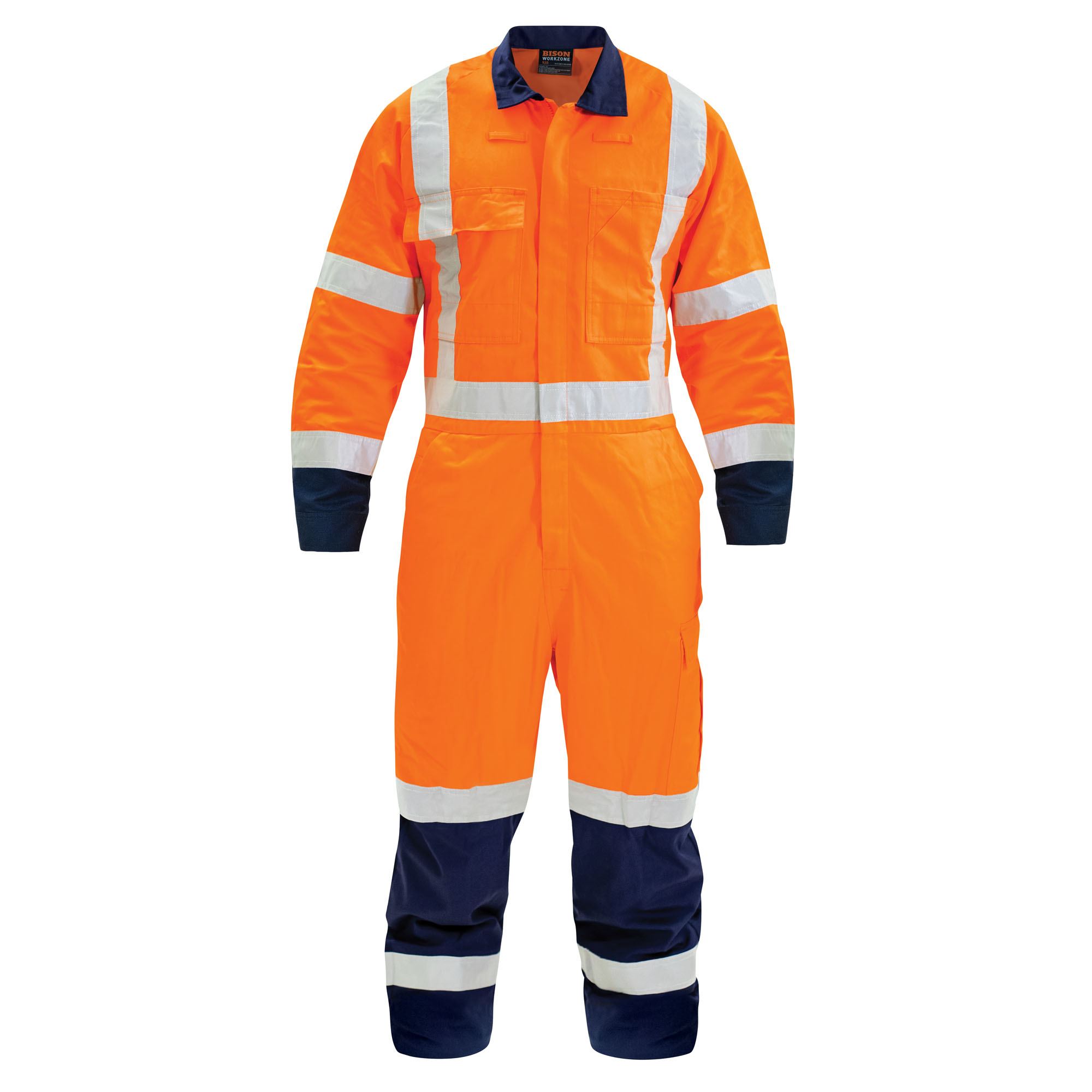 Overall TTMC X-Back Cotton Zip Orange/Navy (CTPCOWX) Overall TTMC X-Back Cotton Zip Orange/Navy (CTPCOWX)