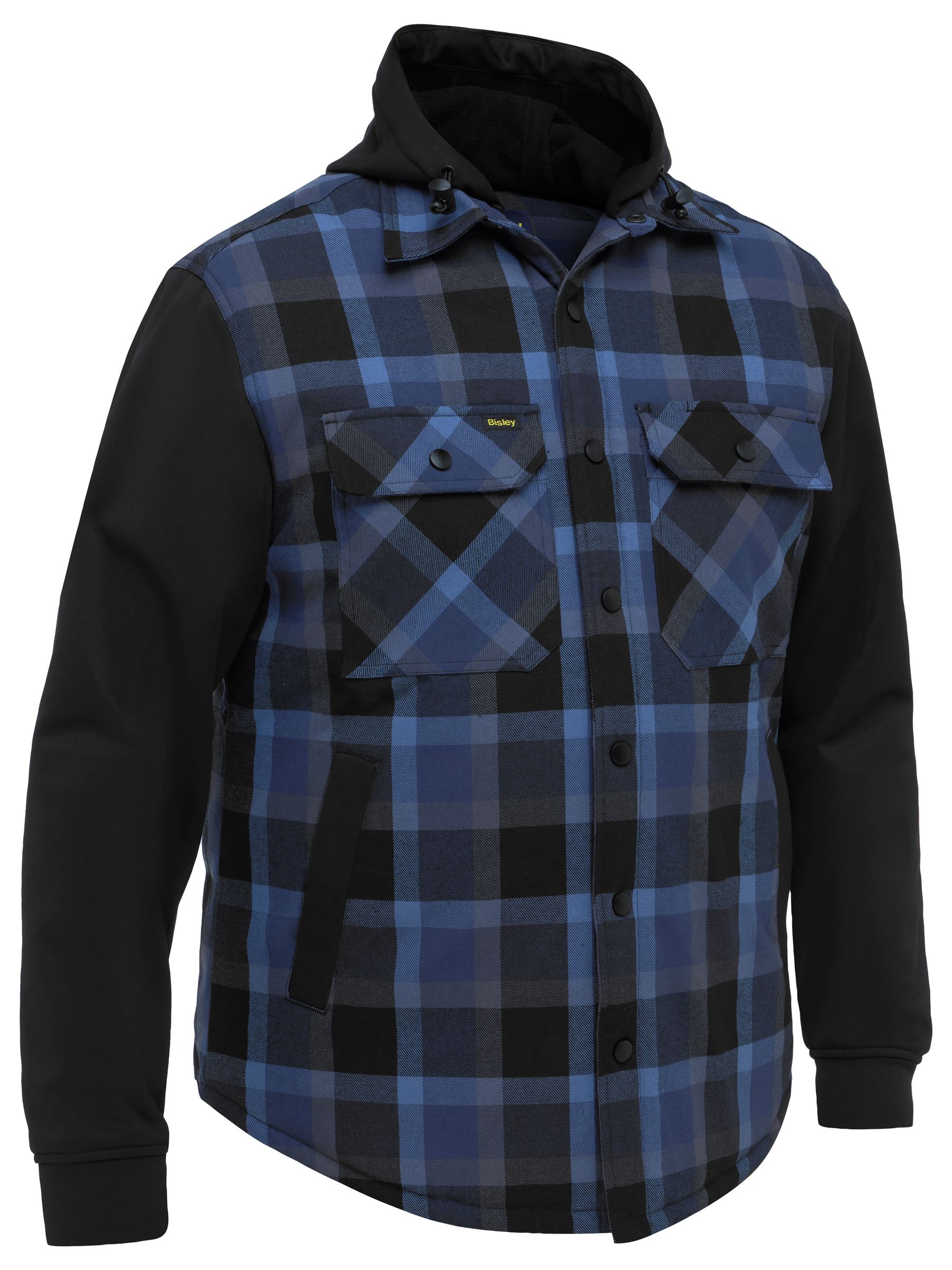 Contrast Check Hooded Shirt Contrast Check Hooded Shirt
