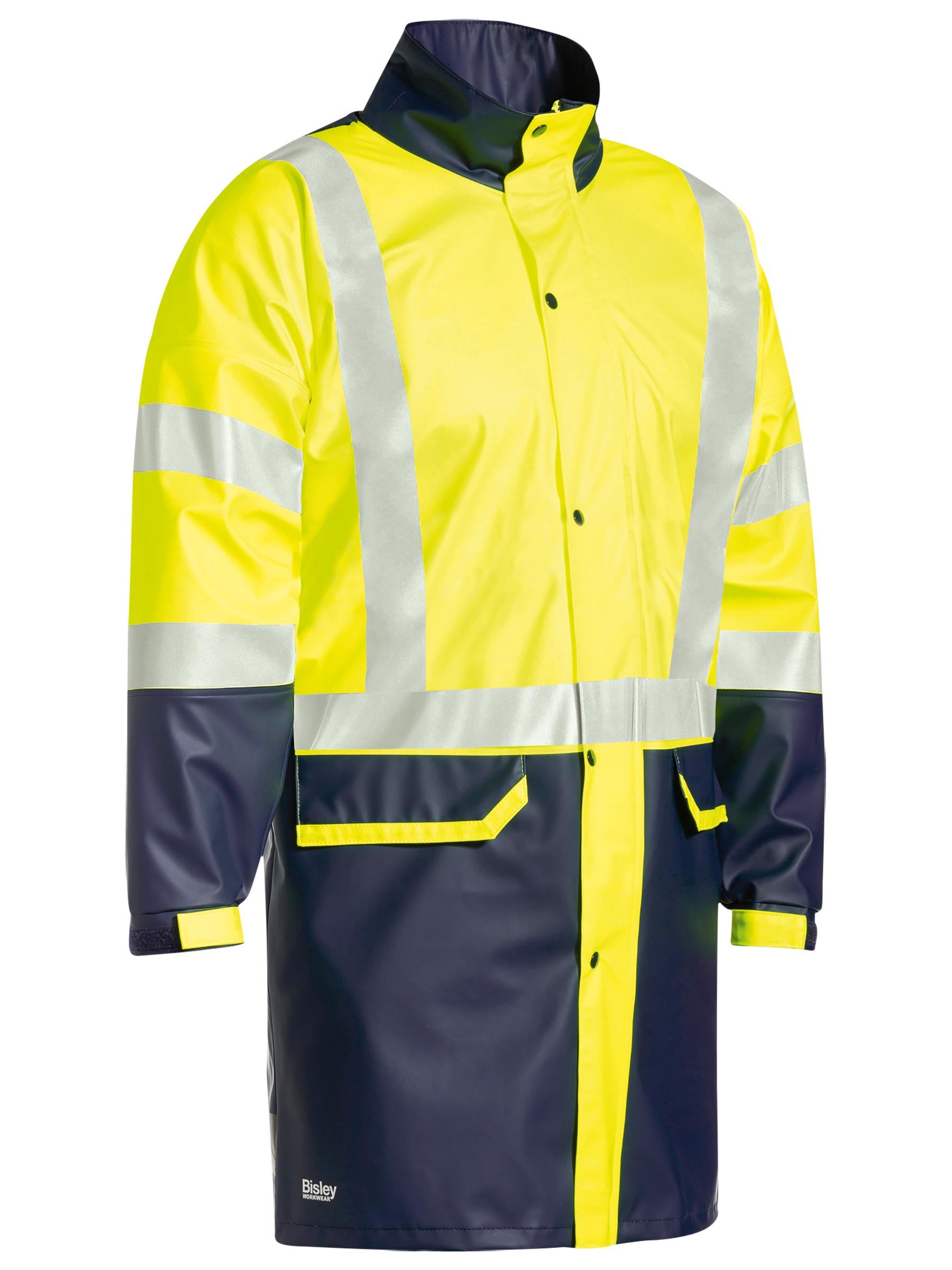 Taped Hi Vis Stretch PU Rain Coat Taped Hi Vis Stretch PU Rain Coat