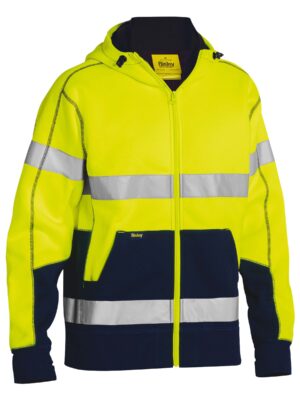 Taped Hi Vis Zip Fleece Hoodie with Sherpa Lining Taped Hi Vis Zip Fleece Hoodie with Sherpa Lining