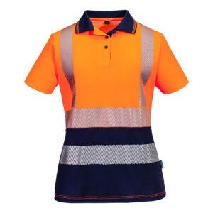 Hi-Vis Womens Cotton Comfort Contrast Polo Shirt S Hi-Vis Womens Cotton Comfort Contrast Polo Shirt S