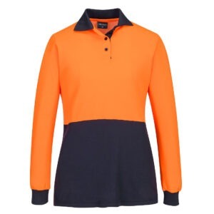 Hi-Vis Women's Cotton Comfort D Contrast Polo L/S Hi-Vis Women's Cotton Comfort D Contrast Polo L/S