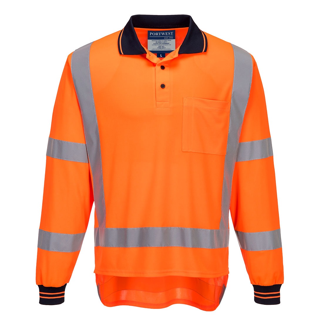 TTMC-W17 Hi-Vis X Back Polo Shirt L/S TTMC-W17 Hi-Vis X Back Polo Shirt L/S