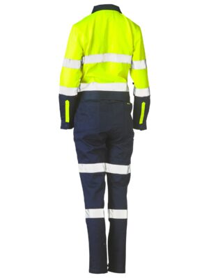 Women's Taped Hi Vis Cotton Drill Coverall Women's Taped Hi Vis Cotton Drill Coverall