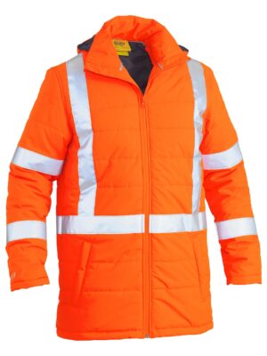 Taped Hi Vis Puffer Jacket with X Back Taped Hi Vis Puffer Jacket with X Back