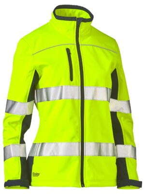 Women's Taped Two Tone Hi Vis Soft Shell Jacket Women's Taped Two Tone Hi Vis Soft Shell Jacket