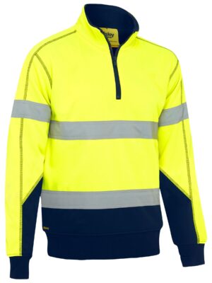 Taped Hi Vis 1/4 Zip Fleece Pullover with Sherpa L Taped Hi Vis 1/4 Zip Fleece Pullover with Sherpa L