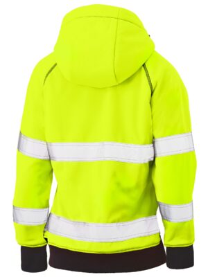 Women's Taped Hi Vis Fleece Zip Front Hoodie with Women's Taped Hi Vis Fleece Zip Front Hoodie with