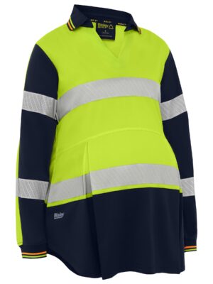 Women's Taped Hi Vis Recycled V-Neck Maternity Pol Women's Taped Hi Vis Recycled V-Neck Maternity Pol