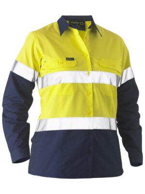 Recycle Women's Taped Two Tone Hi Vis Drill Shirt Recycle Women's Taped Two Tone Hi Vis Drill Shirt