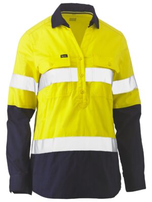 Womens Taped Hi Vis Stretch Closed Front Shirt Womens Taped Hi Vis Stretch Closed Front Shirt