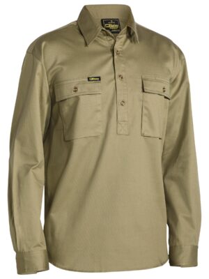 Closed Front Cotton Drill Shirt Closed Front Cotton Drill Shirt
